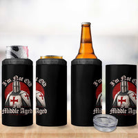 I Am Not Old I Am Middle Aged Funny Templar Knight 4 in 1 Can Cooler Tumbler Medieval Ren Fair Humor