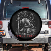 Tummy Hurts Funny Medieval Knight Dark Fantasy Humor Spare Tire Cover
