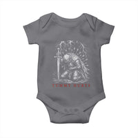 Tummy Hurts Funny Medieval Knight Dark Fantasy Humor Baby Onesie