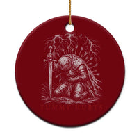 Tummy Hurts Funny Medieval Knight Dark Fantasy Humor Ceramic Ornament