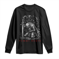 Tummy Hurts Funny Medieval Knight Dark Fantasy Humor Long Sleeve Shirt