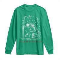 Tummy Hurts Funny Medieval Knight Dark Fantasy Humor Long Sleeve Shirt