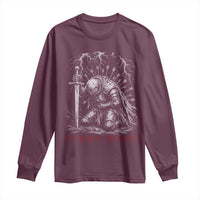 Tummy Hurts Funny Medieval Knight Dark Fantasy Humor Long Sleeve Shirt