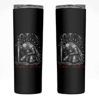 Tummy Hurts Funny Medieval Knight Dark Fantasy Humor Skinny Tumbler