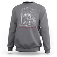 Tummy Hurts Funny Medieval Knight Dark Fantasy Humor Sweatshirt