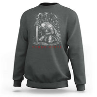 Tummy Hurts Funny Medieval Knight Dark Fantasy Humor Sweatshirt