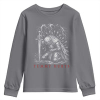 Tummy Hurts Funny Medieval Knight Dark Fantasy Humor Youth Sweatshirt