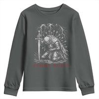 Tummy Hurts Funny Medieval Knight Dark Fantasy Humor Youth Sweatshirt