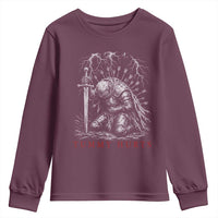 Tummy Hurts Funny Medieval Knight Dark Fantasy Humor Youth Sweatshirt