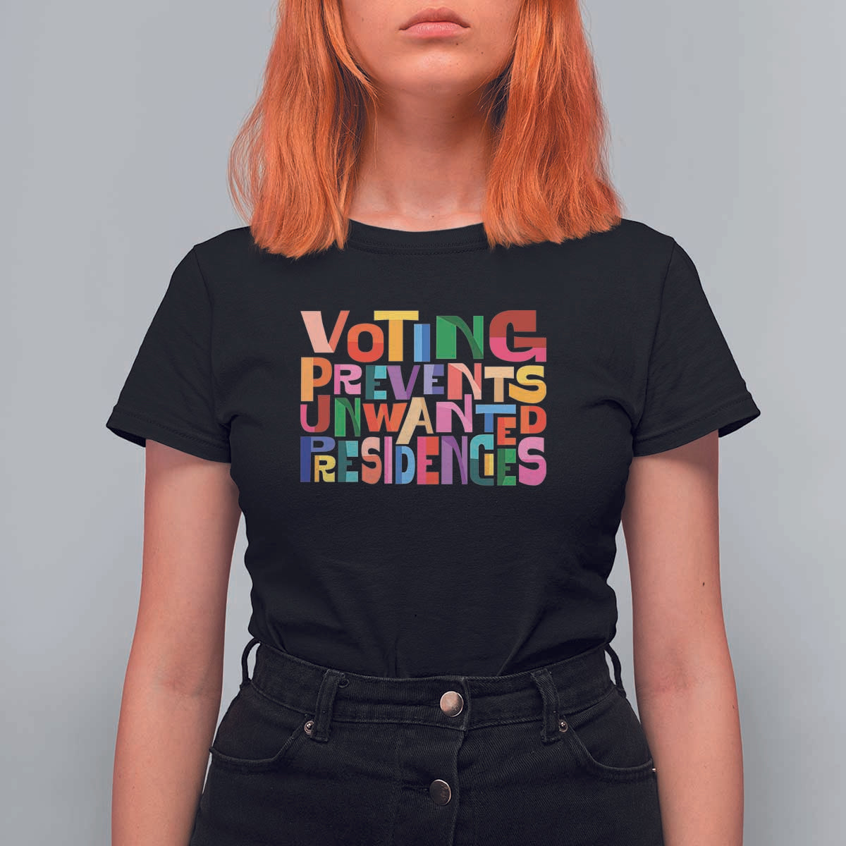 Voting Prevents Unwanted Presidencies T Shirt For Women US Election Political 2024 - Wonder Print Shop