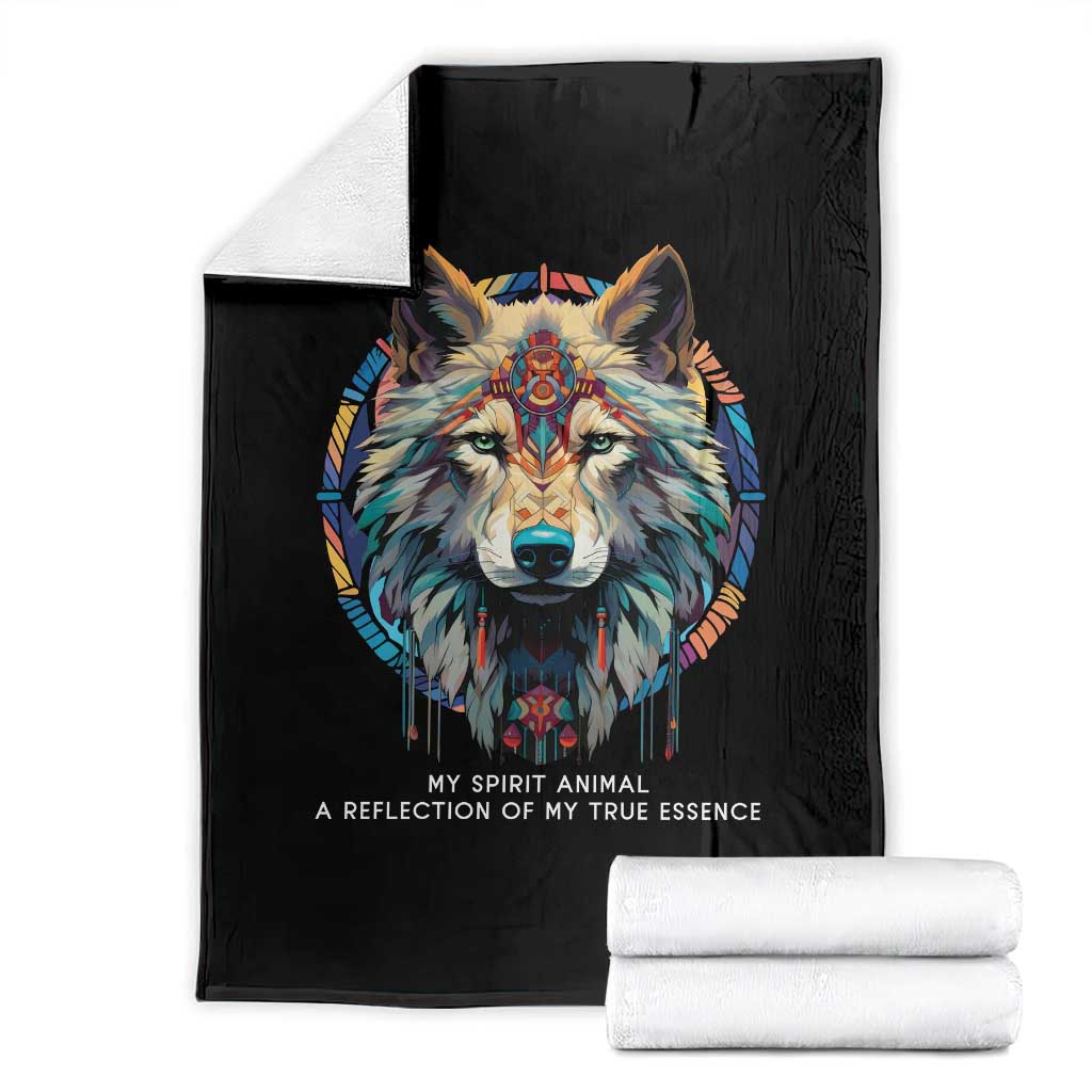 Native Americans Throw Blanket My Spirit Animal A Reflection Of My True Essence Wolf - Wonder Print Shop
