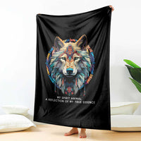 Native Americans Throw Blanket My Spirit Animal A Reflection Of My True Essence Wolf - Wonder Print Shop