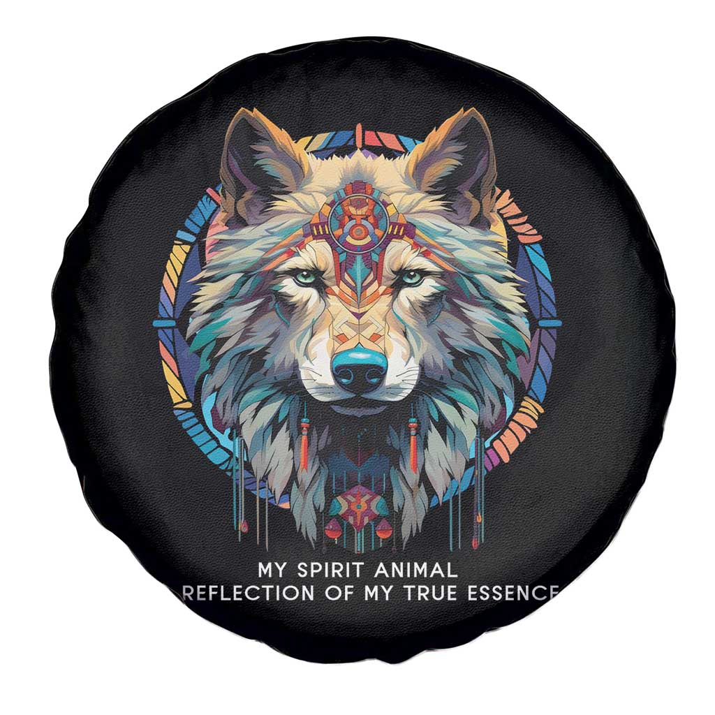 Native Americans Spare Tire Cover My Spirit Animal A Reflection Of My True Essence Wolf - Wonder Print Shop
