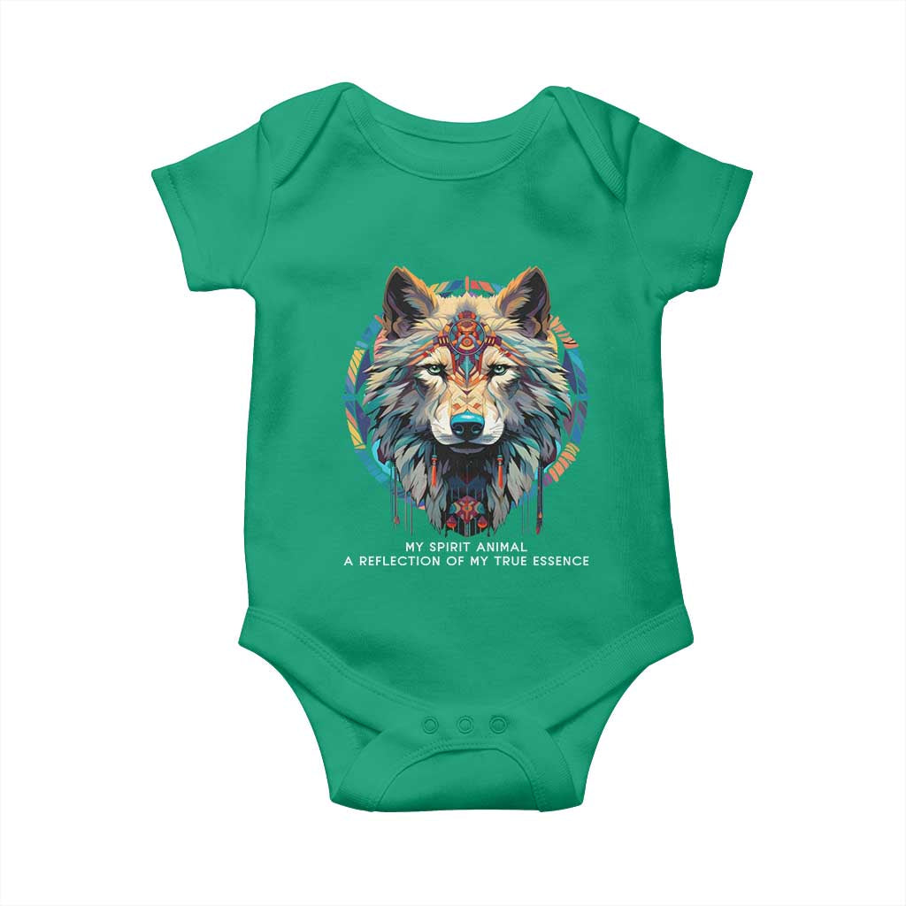 Native Americans Baby Onesie My Spirit Animal A Reflection Of My True Essence Wolf - Wonder Print Shop