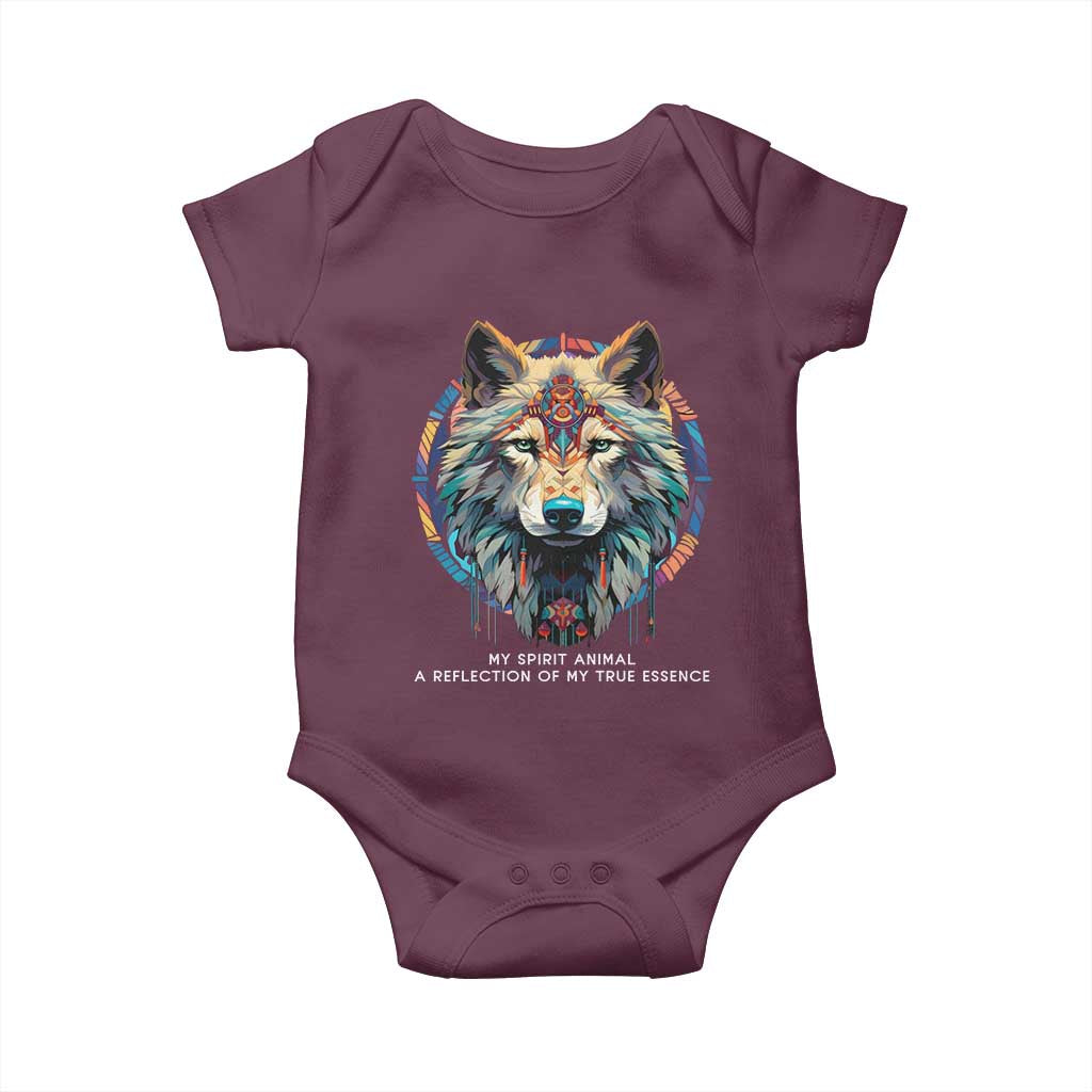 Native Americans Baby Onesie My Spirit Animal A Reflection Of My True Essence Wolf - Wonder Print Shop