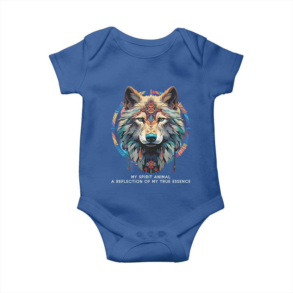 Native Americans Baby Onesie My Spirit Animal A Reflection Of My True Essence Wolf - Wonder Print Shop