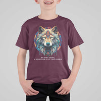 Native Americans T Shirt For Kid My Spirit Animal A Reflection Of My True Essence Wolf - Wonder Print Shop