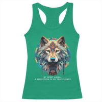 Native Americans Racerback Tank Top My Spirit Animal A Reflection Of My True Essence Wolf - Wonder Print Shop