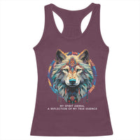 Native Americans Racerback Tank Top My Spirit Animal A Reflection Of My True Essence Wolf - Wonder Print Shop