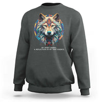 Native Americans Sweatshirt My Spirit Animal A Reflection Of My True Essence Wolf - Wonder Print Shop