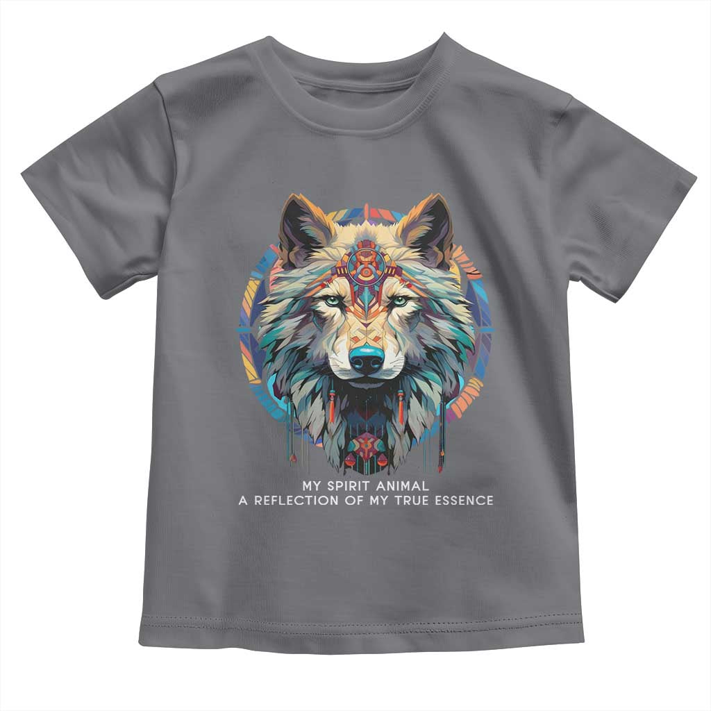 Native Americans Toddler T Shirt My Spirit Animal A Reflection Of My True Essence Wolf - Wonder Print Shop