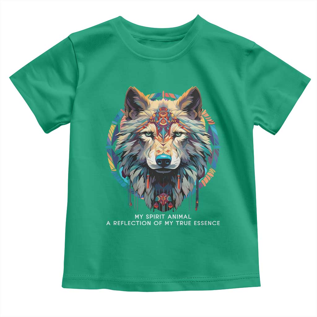 Native Americans Toddler T Shirt My Spirit Animal A Reflection Of My True Essence Wolf - Wonder Print Shop