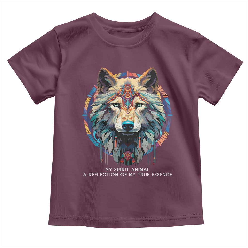 Native Americans Toddler T Shirt My Spirit Animal A Reflection Of My True Essence Wolf - Wonder Print Shop