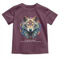 Native Americans Toddler T Shirt My Spirit Animal A Reflection Of My True Essence Wolf - Wonder Print Shop