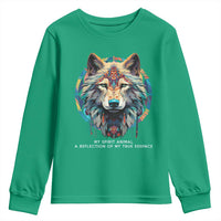 Native Americans Youth Sweatshirt My Spirit Animal A Reflection Of My True Essence Wolf - Wonder Print Shop