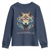 Native Americans Youth Sweatshirt My Spirit Animal A Reflection Of My True Essence Wolf - Wonder Print Shop