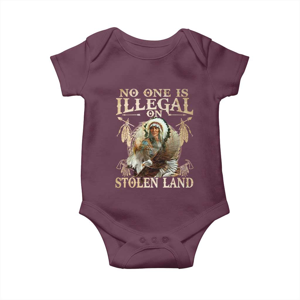 Native American Baby Onesie No One Is Illegal On Stolen Land Eagle Tribe - Wonder Print Shop