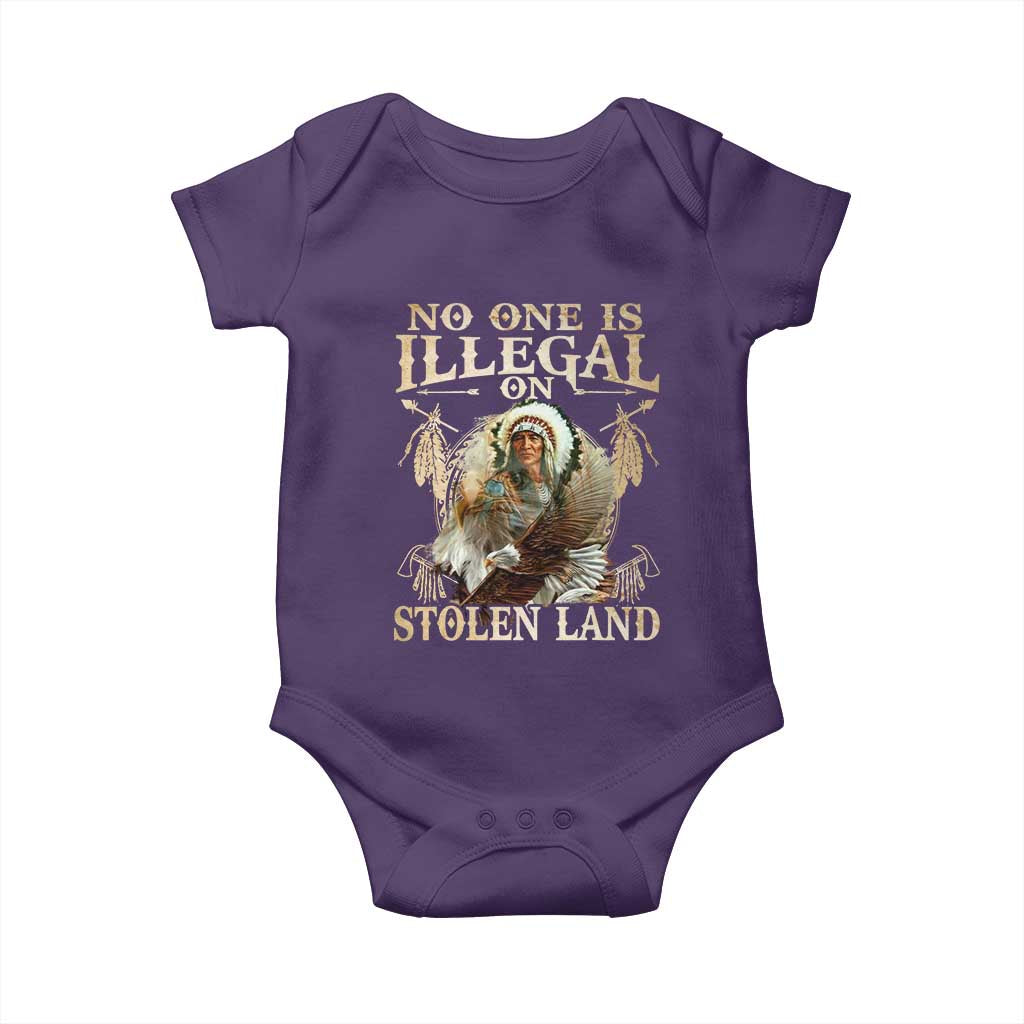 Native American Baby Onesie No One Is Illegal On Stolen Land Eagle Tribe - Wonder Print Shop