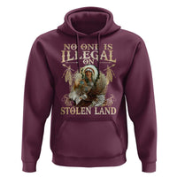 Native American Hoodie No One Is Illegal On Stolen Land Eagle Tribe - Wonder Print Shop