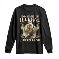 Native American Long Sleeve Shirt No One Is Illegal On Stolen Land Eagle Tribe - Wonder Print Shop