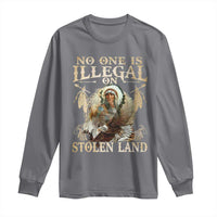 Native American Long Sleeve Shirt No One Is Illegal On Stolen Land Eagle Tribe - Wonder Print Shop