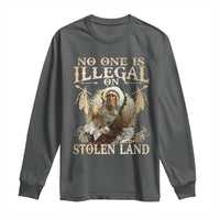 Native American Long Sleeve Shirt No One Is Illegal On Stolen Land Eagle Tribe - Wonder Print Shop