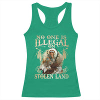 Native American Racerback Tank Top No One Is Illegal On Stolen Land Eagle Tribe - Wonder Print Shop