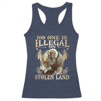 Native American Racerback Tank Top No One Is Illegal On Stolen Land Eagle Tribe - Wonder Print Shop