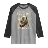 Native American Raglan Shirt No One Is Illegal On Stolen Land Eagle Tribe - Wonder Print Shop