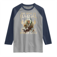 Native American Raglan Shirt No One Is Illegal On Stolen Land Eagle Tribe - Wonder Print Shop