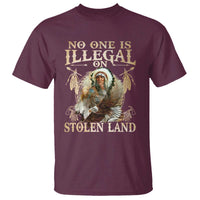 Native American T Shirt No One Is Illegal On Stolen Land Eagle Tribe - Wonder Print Shop
