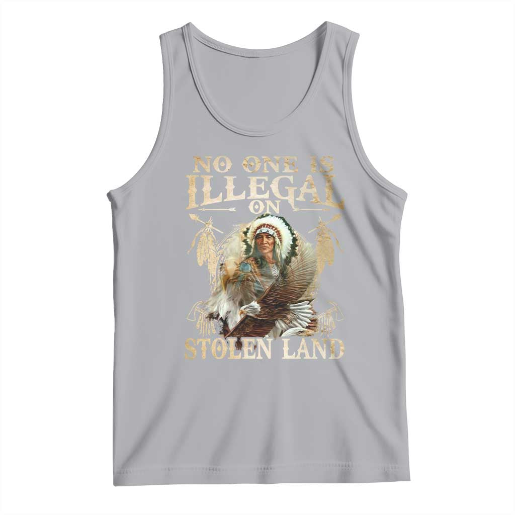Native American Tank Top No One Is Illegal On Stolen Land Eagle Tribe - Wonder Print Shop