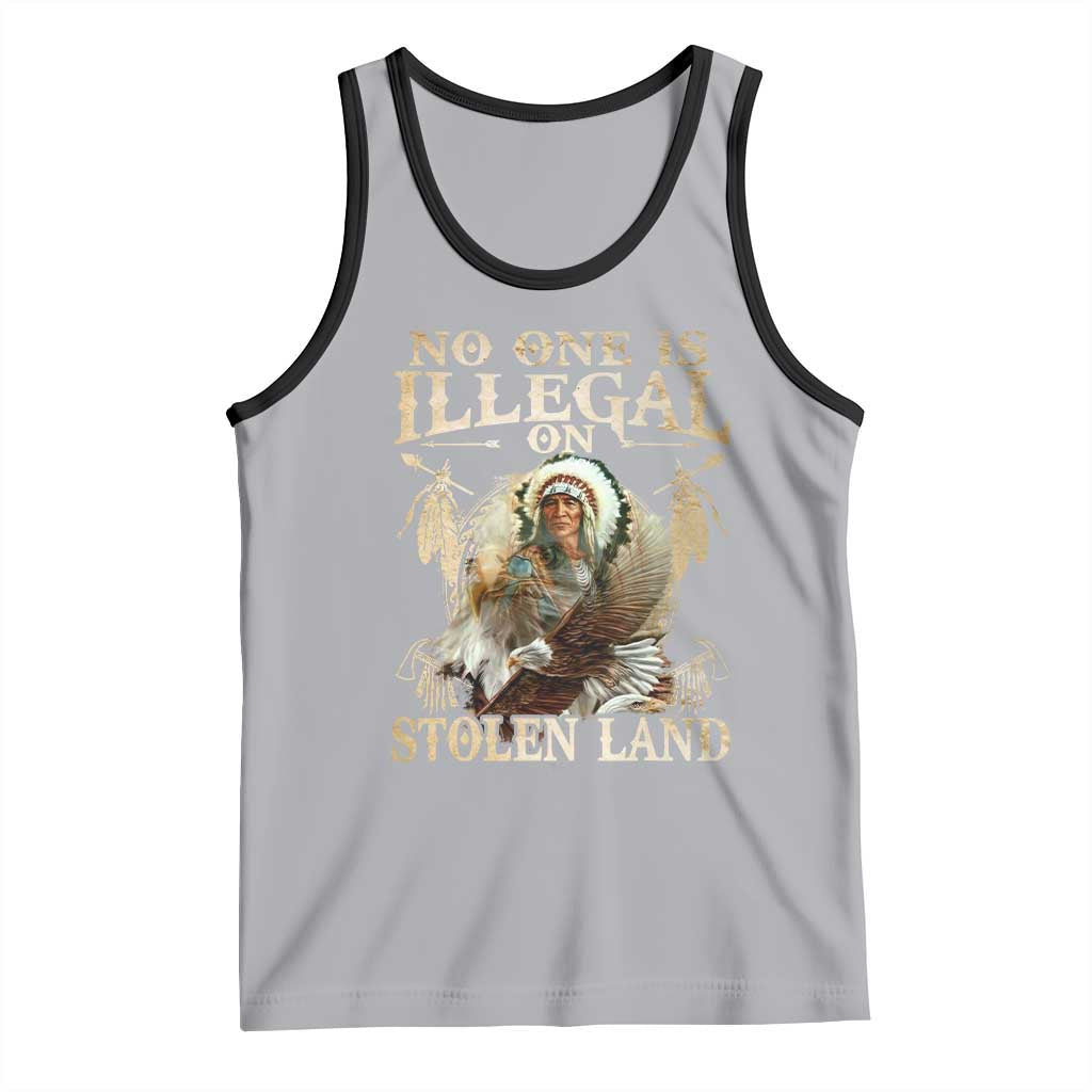 Native American Tank Top No One Is Illegal On Stolen Land Eagle Tribe - Wonder Print Shop