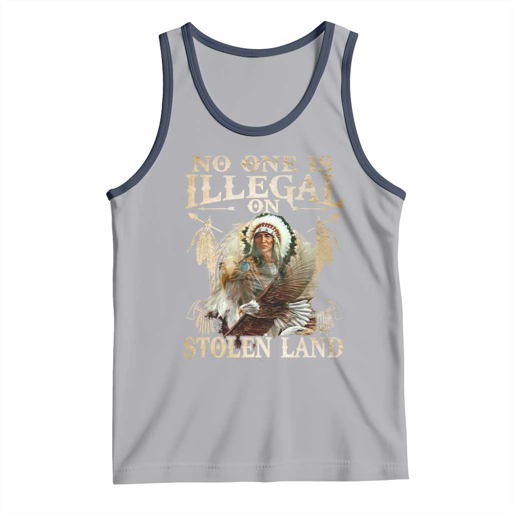 Native American Tank Top No One Is Illegal On Stolen Land Eagle Tribe - Wonder Print Shop