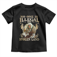 Native American Toddler T Shirt No One Is Illegal On Stolen Land Eagle Tribe - Wonder Print Shop