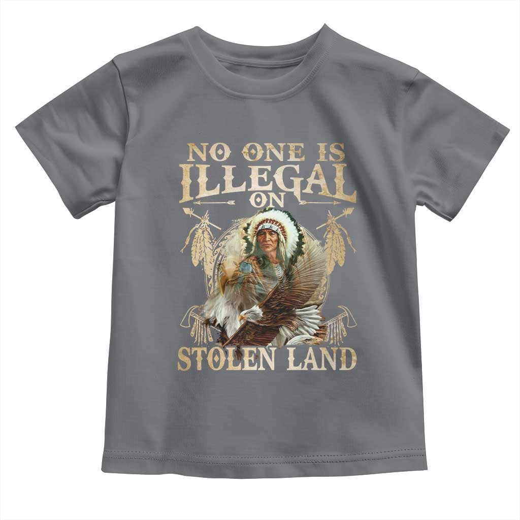 Native American Toddler T Shirt No One Is Illegal On Stolen Land Eagle Tribe - Wonder Print Shop