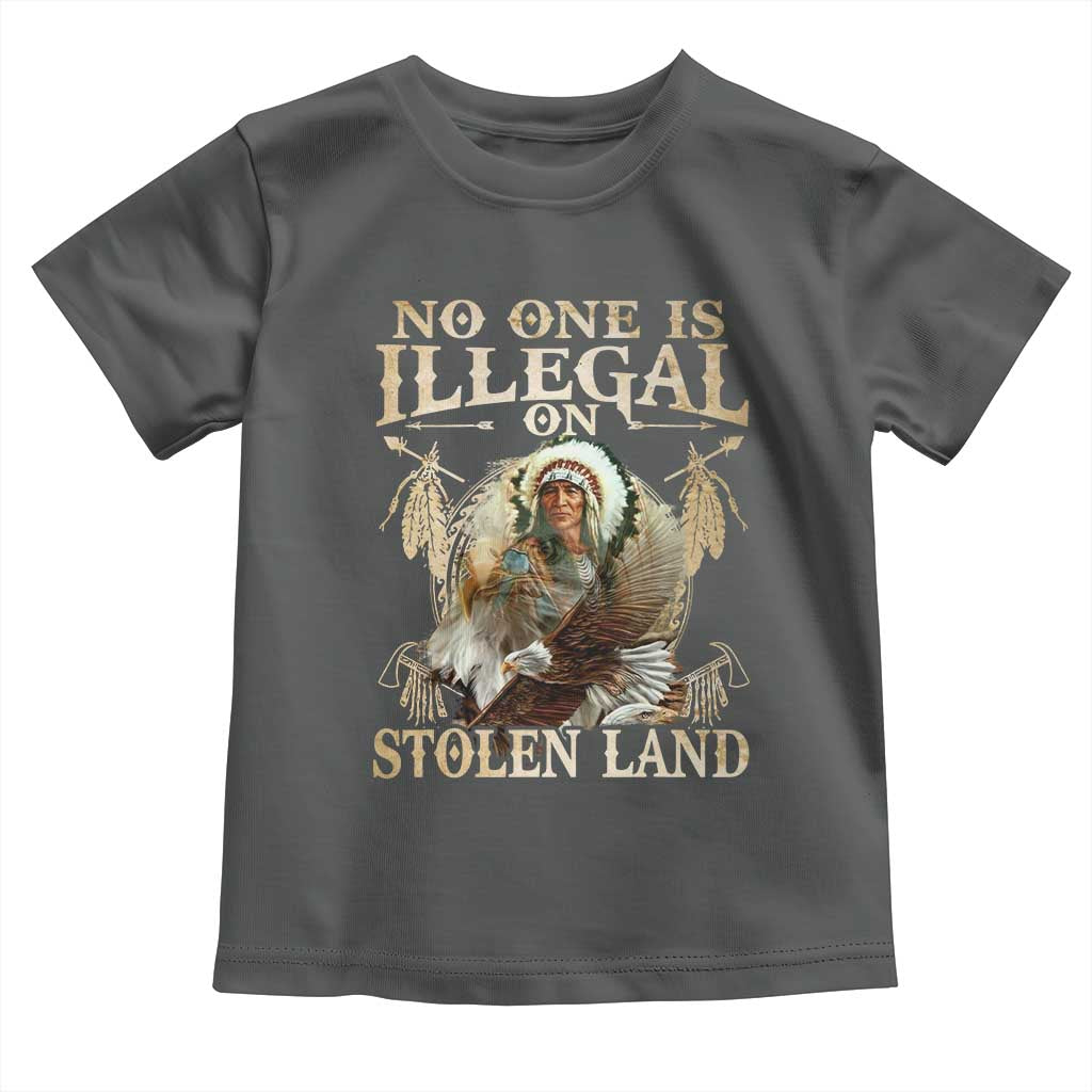 Native American Toddler T Shirt No One Is Illegal On Stolen Land Eagle Tribe - Wonder Print Shop