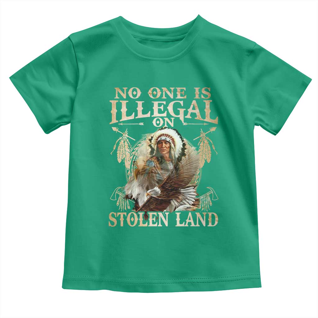 Native American Toddler T Shirt No One Is Illegal On Stolen Land Eagle Tribe - Wonder Print Shop