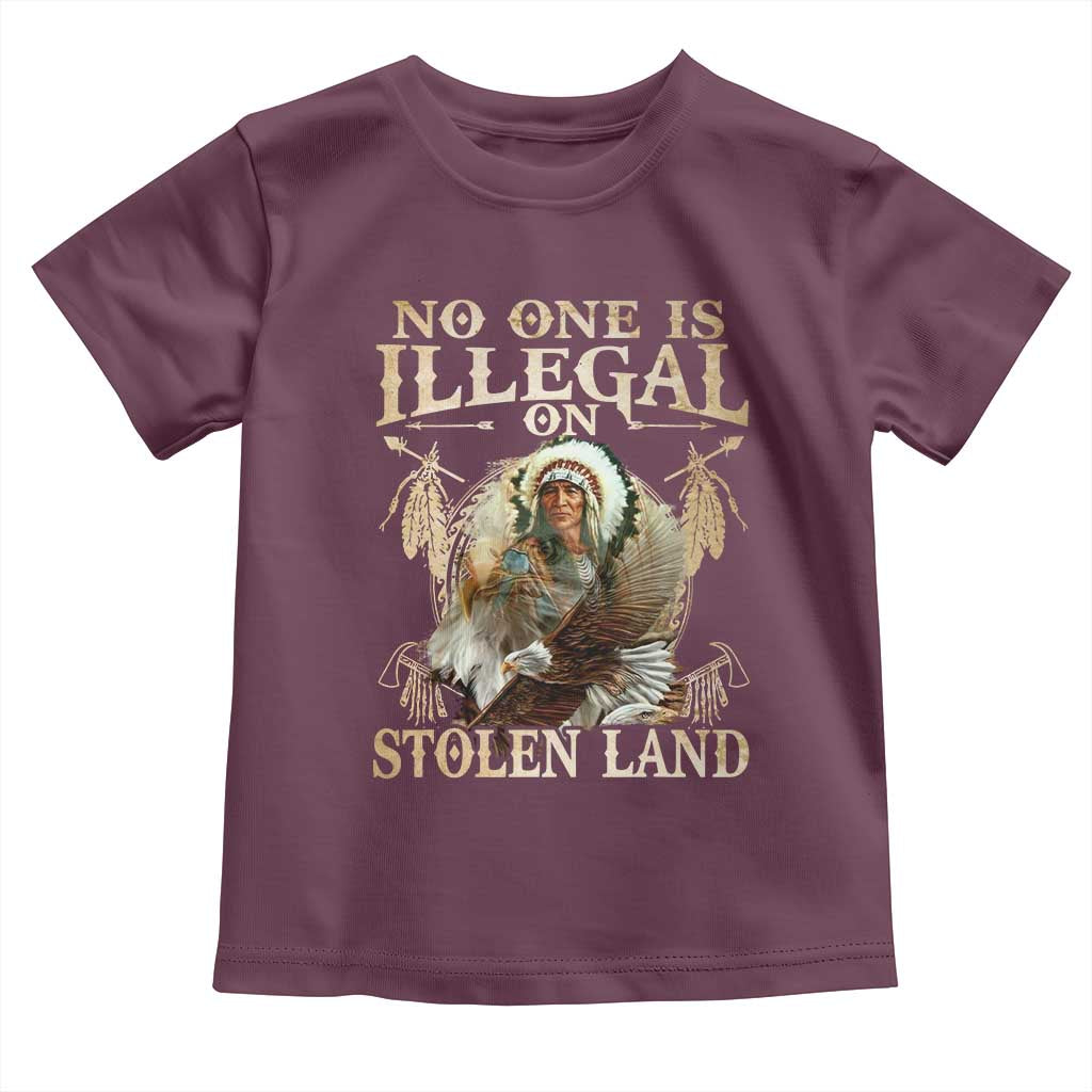 Native American Toddler T Shirt No One Is Illegal On Stolen Land Eagle Tribe - Wonder Print Shop