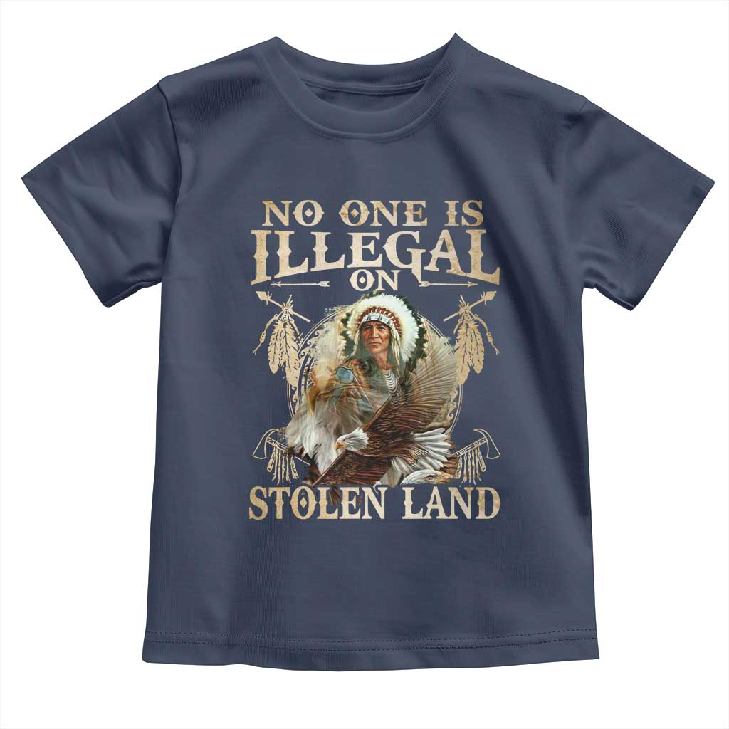 Native American Toddler T Shirt No One Is Illegal On Stolen Land Eagle Tribe - Wonder Print Shop